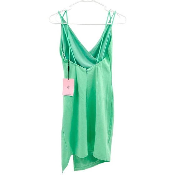 Hello Molly Quiet Dancer Women's Mini Dress Ruched Side Wrap Mint Size XS New - Picture 9 of 15